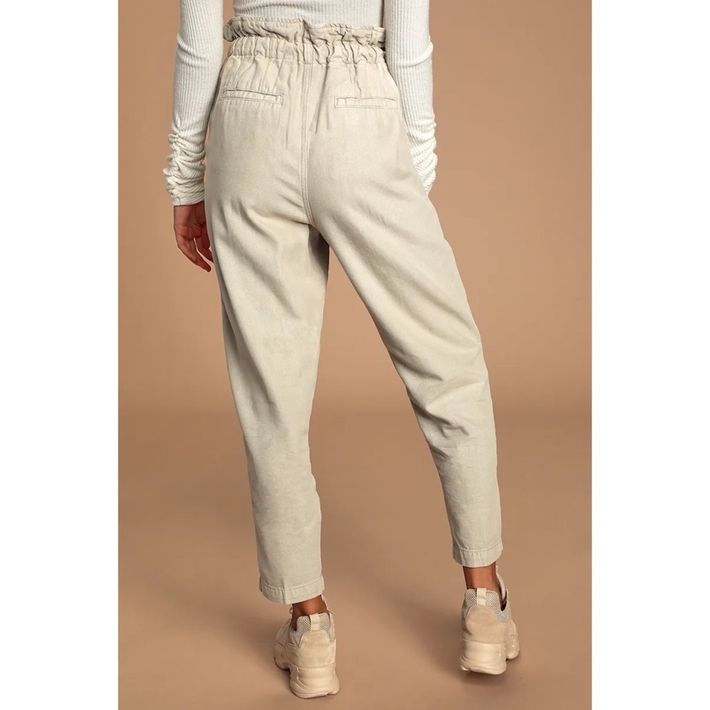 Free People Margate Beige High Waist Pleated Trouser Pants Size M - Picture 4 of 13